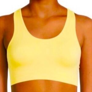 New Women’s Small Yellow Seamless Medium Impact Sports Bra